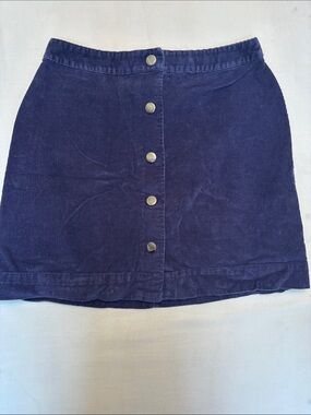 Old Navy Navy Blue Corduroy Button-Front Mini Skirt